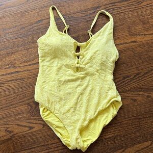 Andie Swim butter yellow one piece swimsuit
